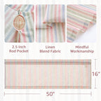 jinchan Valance Curtain Linen Textured Striped Window Curtain - Image 6