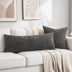 Fancy Homi 2 Packs Dark Gray Decorative Throw Pillow Covers 22x22 Inch - Image 6