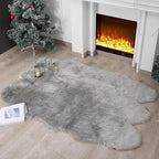 linmopm Faux Fur Rug Sheepskin Shag Fluffy Fuzzy Grey 4x6 ft Rugs by Limopmfauxfurproducts