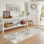 UERMEI 2X6 Washable Runner Rug for Hallway: Soft Neutral Modern Abstract Area - Image 2