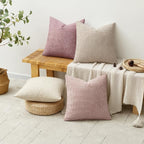 MIULEE Pack of 4 Valentines Couch Throw Pillow Covers 20x20 Inch Neutral Pink - Image 4