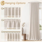 Guken Oatmeal 100% Blackout Curtains 108 Inch Length 2 Panels Set - Image 6