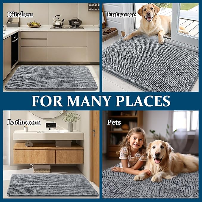 OLANLY Dog Door Mat for Muddy Paws 30x17, Absorbs Moisture and Dirt, Absorbent - Image 8