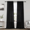 Nanspring Black Semi Sheer Linen Curtains 84 inch Length by Nanspring