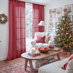 BGment Burgundy Linen Curtains 84 Inch Length - Image 2