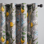 Topfinel Black Dark Floral Grey Blackout Curtains, 84 Inch Length by Topfinel