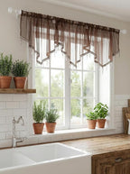 Molaxhome Swag Curtain 51 inch Length Rod Pocket Scalloped Curtain Valance - Image 2