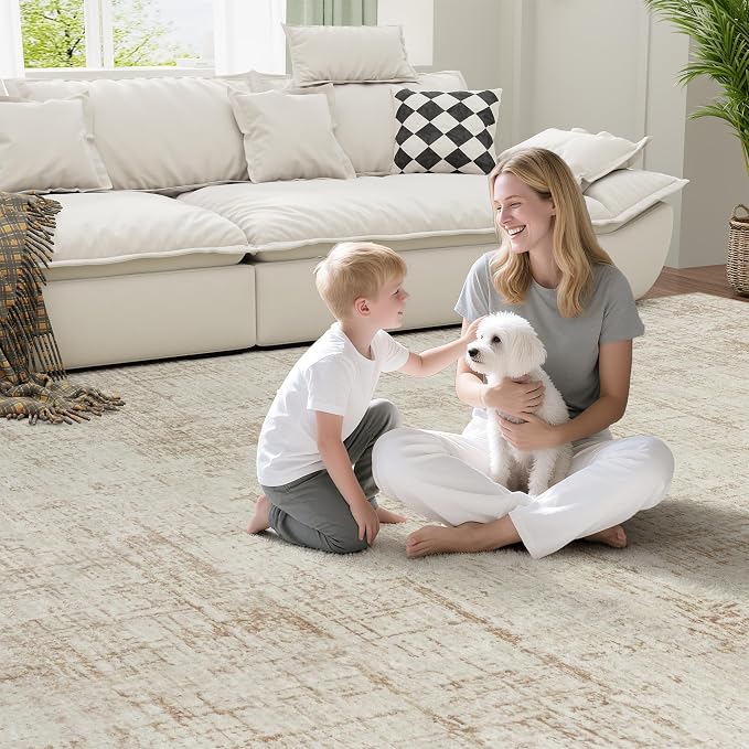 8x10 Area Rugs for Living Room Washable Rug: Anti-Skid Abstract Modern Living - Image 6