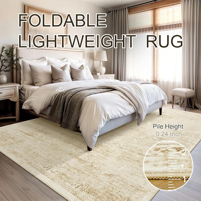 6x9 Area Rug for Living Room Floral Washable Non-Slip Modern Rugs for Bedroom - Image 6