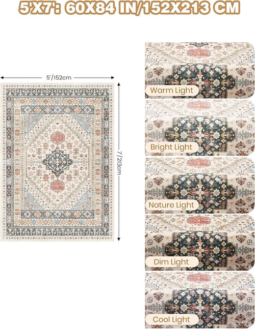 Area Rugs 5x7, Ultra-Thin Washable Rugs - Image 2
