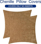 CaliTime Throw Pillow Covers Decorative 26 X 26 Inches Pack of 2 Cozy Chenille - Image 6
