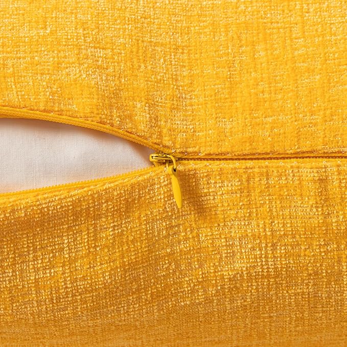 MIULEE Pack of 2 Couch Throw Pillow Covers 18x18 Inch Soft Goose Yellow - Image 3