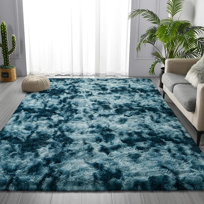 Deerhoo Large Shag Area Rugs 6 x 9, Tie-Dyed Plush Fuzzy Rugs - Image 3