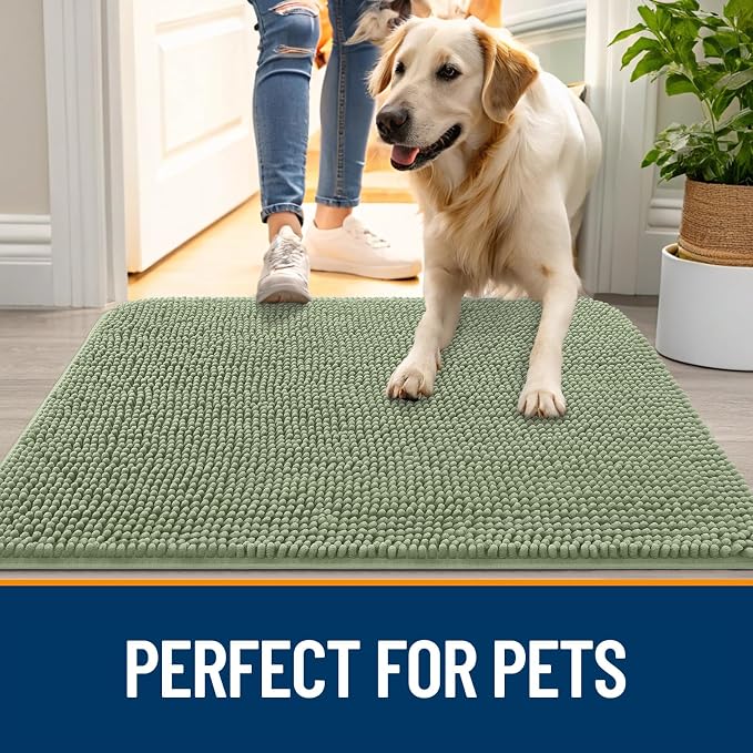 OLANLY Dog Door Mat for Muddy Paws 47x24, Absorbs Moisture and Dirt, Absorbent - Image 6