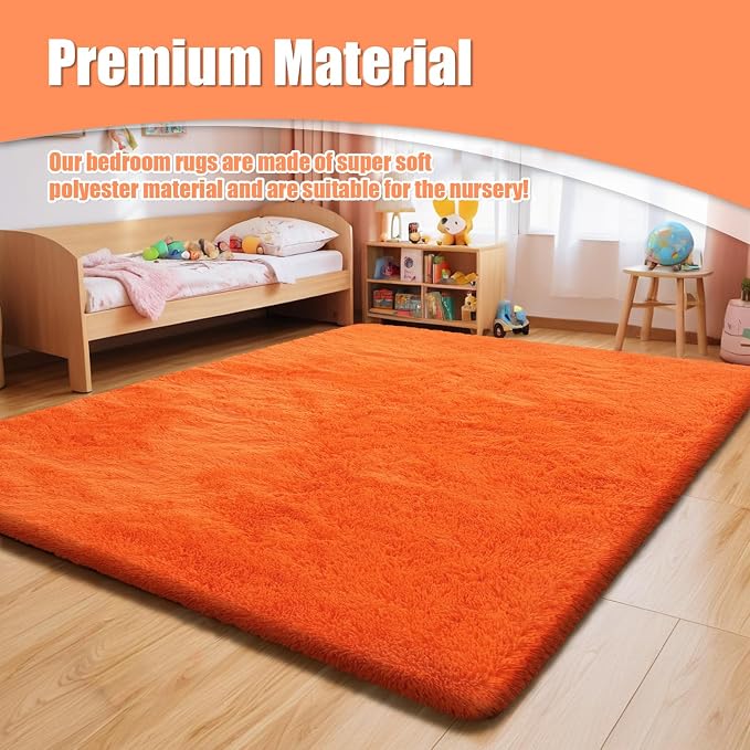 Shag Area Rug for Bedroom 4x6, Soft Fuzzy Rug Non-Shedding Indoor Plush Carpet - Image 7