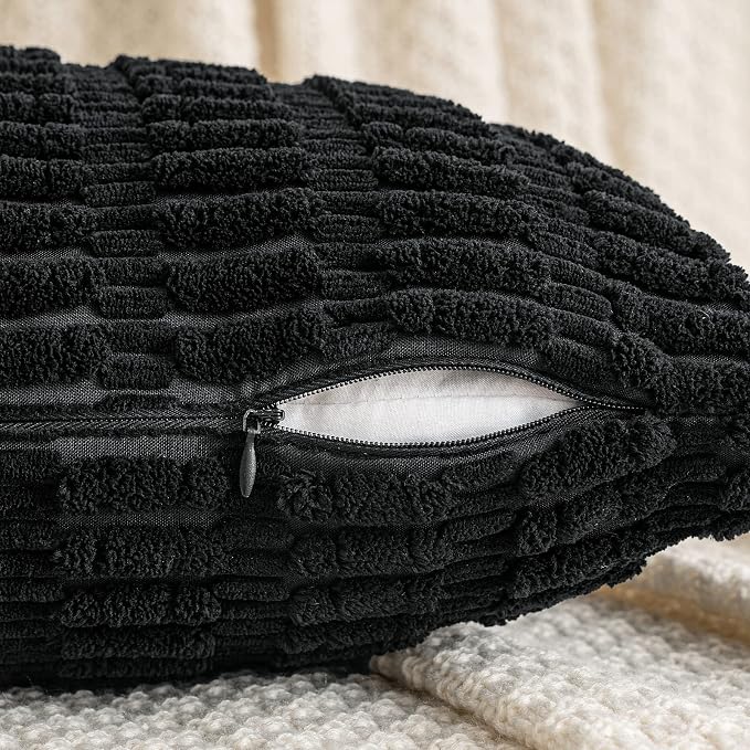 MIULEE Pack of 1 Black Long Body Lumbar Decorative Throw Pillow Cover 14x36 Inch - Image 5