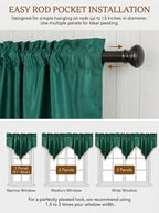 Molaxhome Swag Curtain 51 inch Length Rod Pocket Scalloped Curtain Valance - Image 6