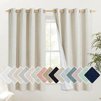NICETOWN Natural Linen Complete Blackout Cold Reducing Curtains 48 inches by NICETOWN