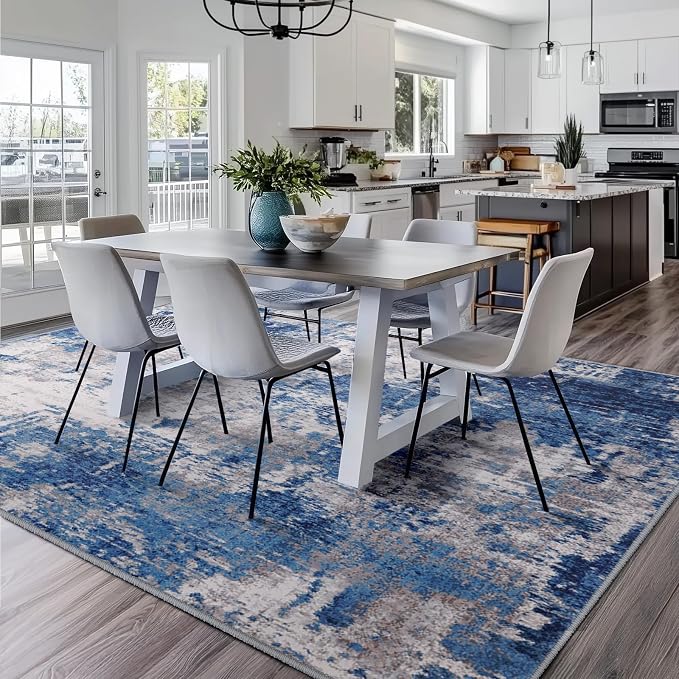 Washable Area Rugs Square 7ft Non-Slip Modern Abstract Soft - Image 7