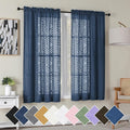 Simplebrand Navy Blue Semi Sheer Curtains 63 Inch Length 2 Panels, Light by Simplebrand