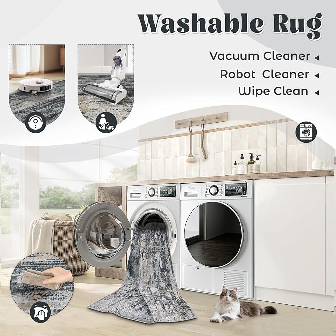 XLUEZ 8x10 Area Rugs for Living Room, Washable Modern Abstract Large Area Rug - Image 2
