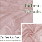 Lecloud Leia Blush Pink Kitchen Sheer Curtains 24 Inch 2 Pcs, Jacquard Leaf - Image 4