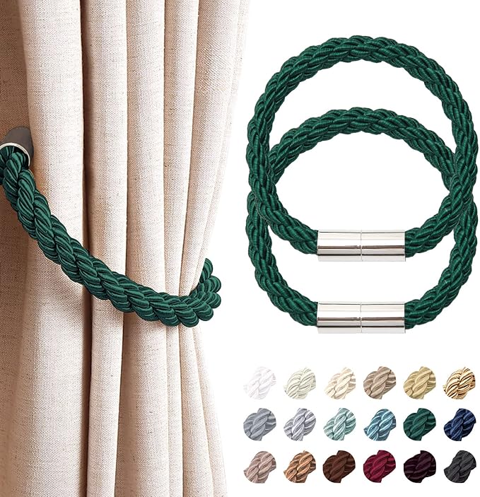 NICEEC 2 Pack Strong Magnetic Curtain Tiebacks Modern Simple Style Drape Tie by NICEEC