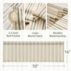 jinchan Valance Curtain Linen Textured Striped Window Curtain - Image 6