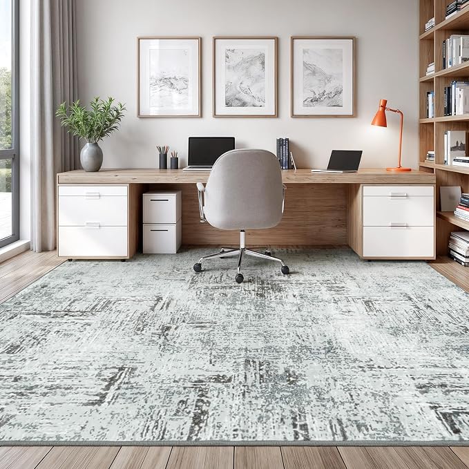 Rugflix 5x7 Washable Area Rugs, Neutral Boho Carpet Living Room Rug Non Slip - Image 8