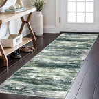 KOZYFLY Modern Abstract Runner Rugs 2x6 Green Yellow Machine Washable Area Rug by KOZYFLY