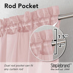 Simplebrand Blush Red Sheer Curtains 90 Inches Long 2 Panels, Light Filtering - Image 4