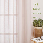 NICETOWN Pink Curtains for Girls Bedroom, Decorative Grommet Flax Linen - Image 5