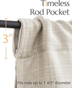 jinchan Valance Curtain Beige Hearthered Farmhouse Light Filtering Double Layer - Image 3