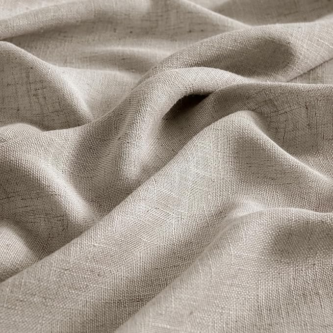 MIULEE Burlywood Birch Linen Curtains 96 Inches Long 2 Panels - Image 4