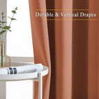 NICETOWN Blackout Burnt Orange Curtains 108 inch Long 2 Panels - Image 5