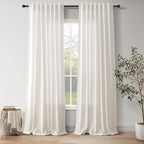 Nanspring Natural Linen Curtains 102 Inches Long by Nanspring