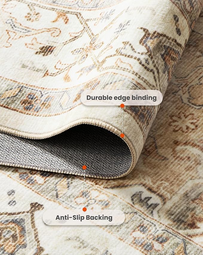 AMADA HOMEFURNISHING 10x14 Washable Area Rug, Low-Profile Large Area Rug - Image 5