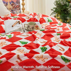 BEDELITE Christmas Throw Blanket – Red and White Checkered Holiday Blanket - Image 6