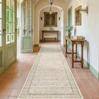 Beige Cream 2x10 Long Hallway Runner Rug, Non Slip Farmhouse Kitchen Rugs by HazoHaus