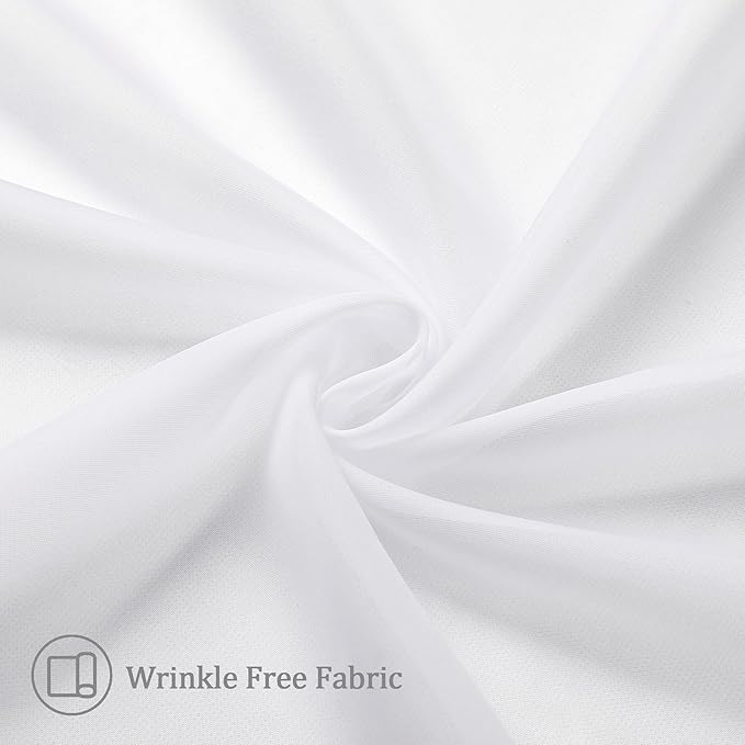 Aiyufneg White Sheer Curtains 36 inch Length Kitchen Tiers Short Voile - Image 6