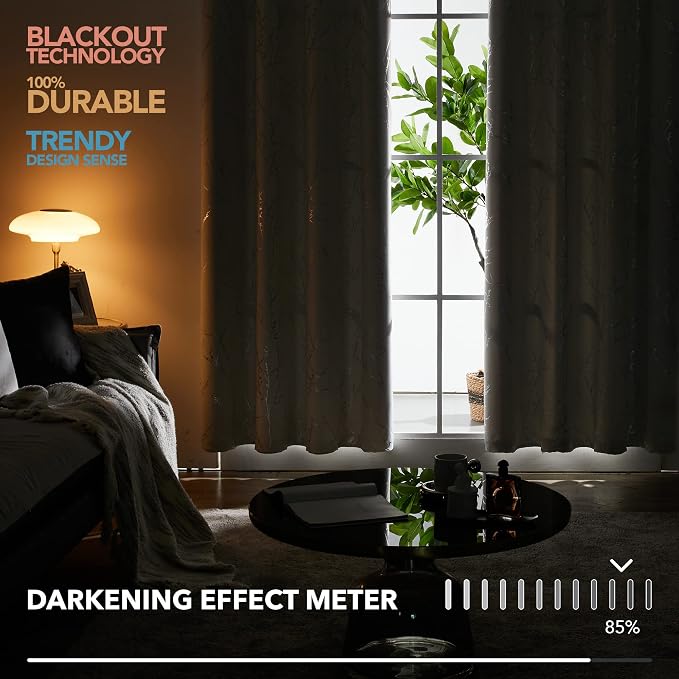 Deconovo White Curtains 72 Inches Long, Room Darkening Curtain, Thermal - Image 7