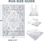 5x7 Area Rugs for Living Room: Washable Rug Vintage Large Rugs Soft Non Slip - Image 2