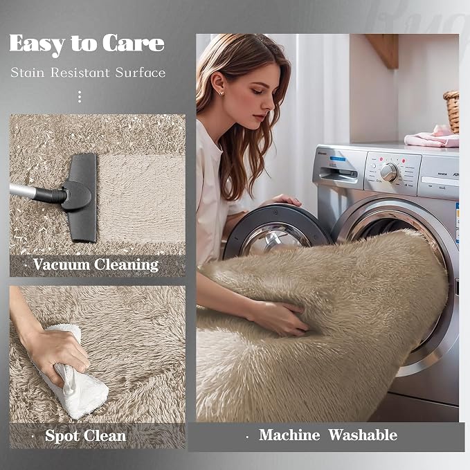5x7 Area Rug for Living Room: Fluffy Shag Soft Washable Rugs Fuzzy Plush Indoor - Image 5