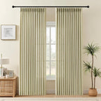 Pinch Pleated Linen Curtains 90 Inches Long 2 Panels by IVAPUPU