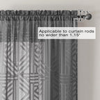 Simplebrand Grey Semi Sheer Curtains 54 Inch Length 2 Panels, Geometric - Image 4