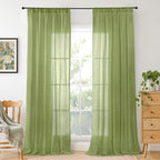 BGment Olive Green Linen Curtains by BGment