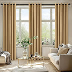 MIULEE Gold Blackout Curtains for Bedroom Living Room 72 Inches Long 2 Panels - Image 6