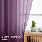 OWENIE Plum Sheer Curtains, Sheer Curtains 78 Inches Long 2 Panels Set - Image 6