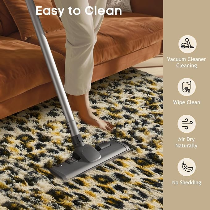 Ophanie Leopard Rugs for Living Room Bedroom, Fluffy Soft Fuzzy Cheetah Print - Image 6