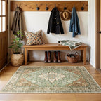 RELEANY Area Rugs 3'x5' Washable Non-Slip, Floral Vintage Distress Print - Image 2